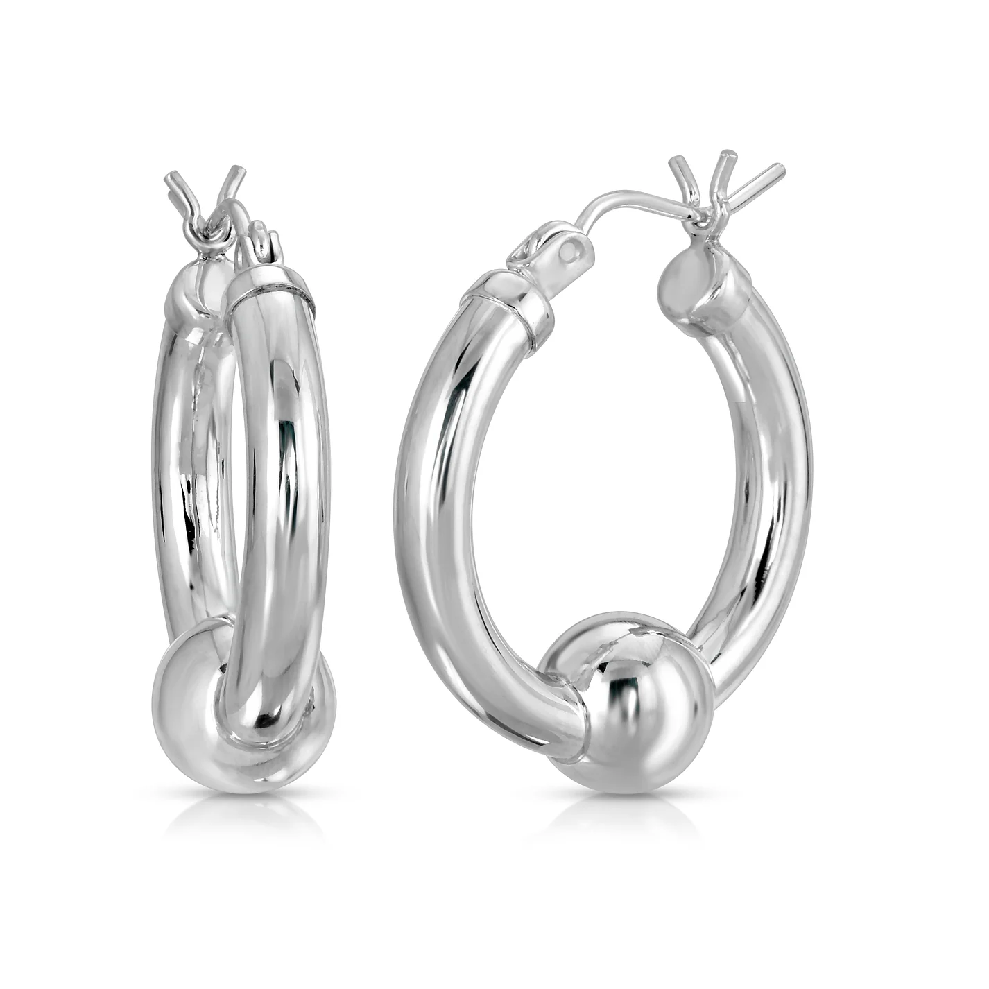 American Diamond Bali Earrings Diamond Brass Hoop Earring (H